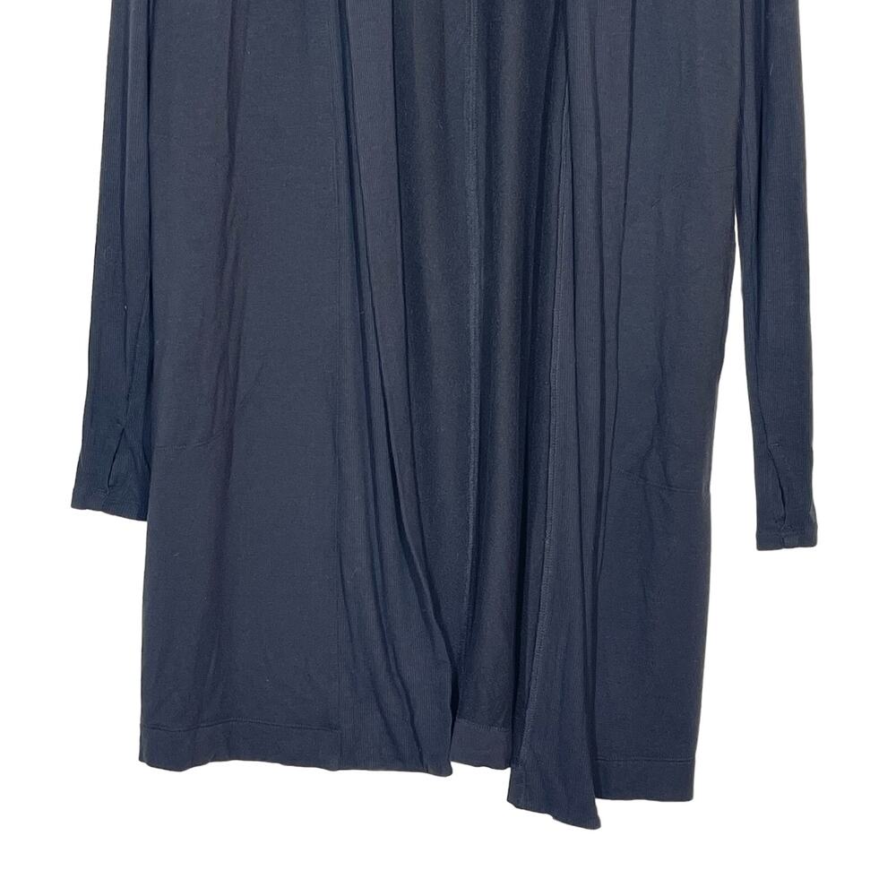 Athleta Cardigan Women's XS Black Open Front Long Sleeve Ribbed Cardigan Sweater - Picture 4 of 9